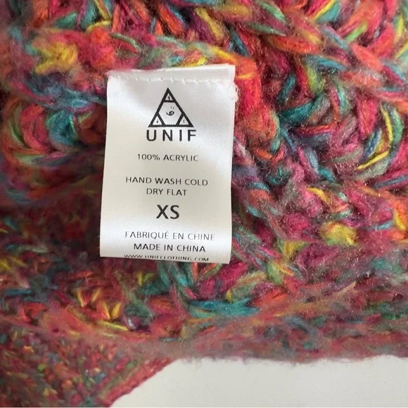 Unif raya hooded knit rainbow oversized cardigan sweater - Picture 5 of 6